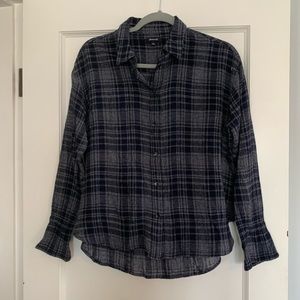 Madewell flannel shirt - size M navy plaid